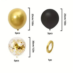 Svarte glitterballonger – 16 stk - Dara Foto