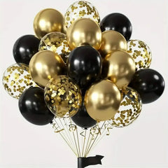 Svarte glitterballonger – 16 stk - Dara Foto