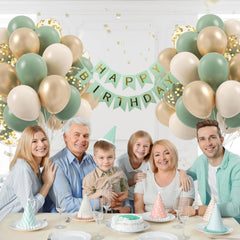 Ballongsett i Sage Green, Sand & Gull – 60 stk til Fest & Baby Shower - Dara Foto